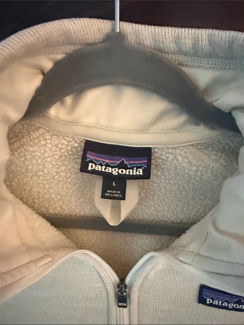 Patagonia Women's Tan-Cream 1/4 Zip Fleece Pullover - Picture 4 of 8